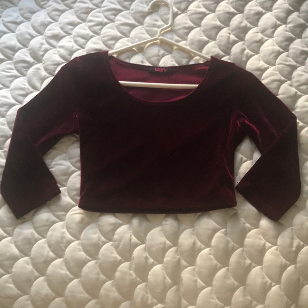 Velvet red crop top